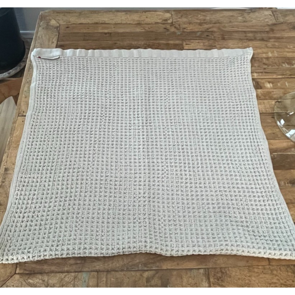 Onsen Waffle Knit Bath Towel Ivory Oat 100% Supima Cotton